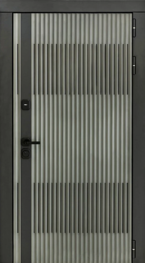 Входная дверь ДвериПРО Элфи ФЛ-256 (10мм, Бетон пепельный) DPRO225858 внешняя сторона